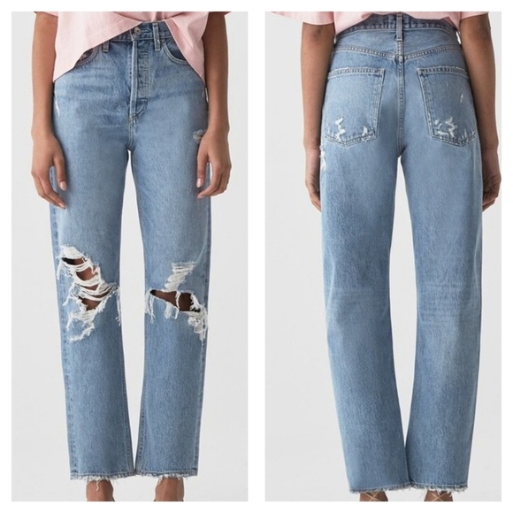 Agolde Denim - AGOLDE 90's Mid Rise Loose Fit in Fall Out Denim Jeans Size 28